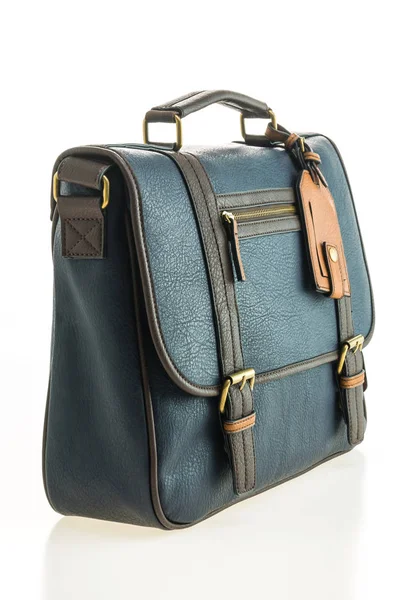 Krásná Pánská móda s kožený messenger bag — Stock fotografie