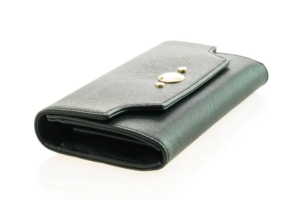 Black leather woman wallet — Stock Photo, Image