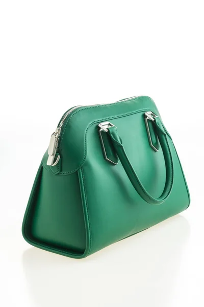 Прекрасна елегантність і розкішна модна зелена сумка — стокове фото