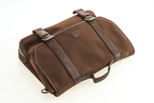 Krásná Pánská móda s kožený messenger bag — Stock fotografie