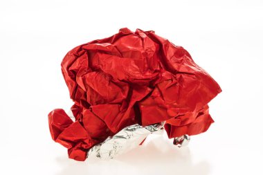 Kırmızı ufalanmış kağıt