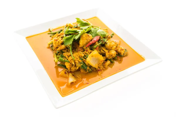 Remuer le crabe frit avec le curry — Photo