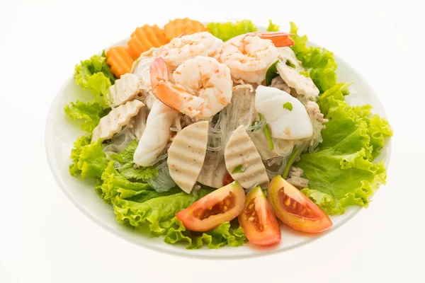 Salade de nouilles épicées aux fruits de mer — Photo