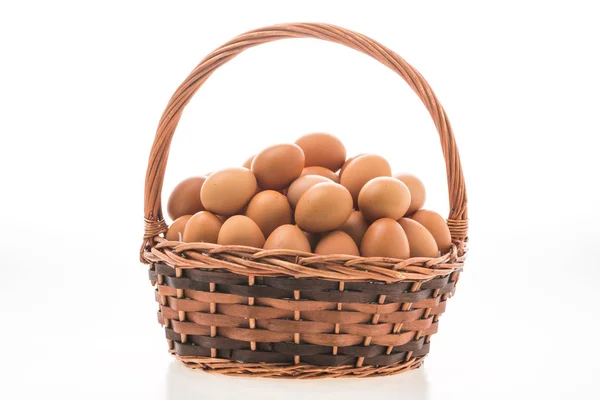 Fresh Eggs basket — Stock Photo, Image