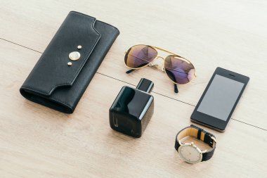 Ahşap arka plan üzerinde güzel Aksesuar