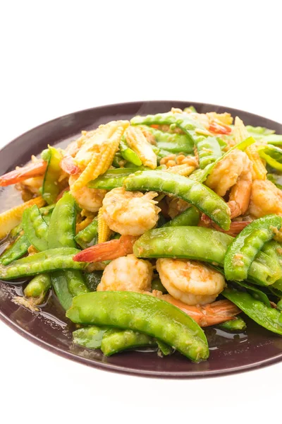 Fried vegetable with shrimp — Stock Photo, Image