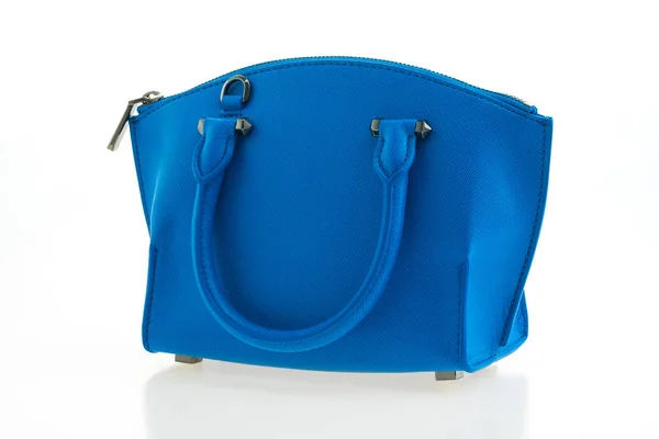 Luxury blue leather handbag — Stock Photo, Image