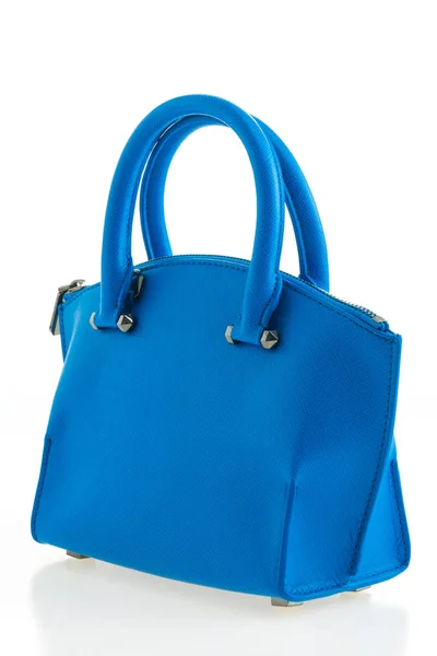 Luxury blue leather handbag — Stock Photo, Image