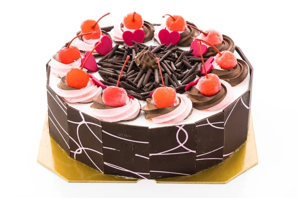 Čokoládový dort s třešní na dortu — Stock fotografie