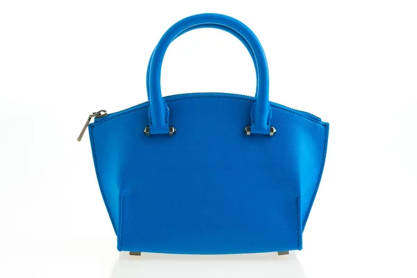 Luxury blue leather handbag — Stock Photo, Image