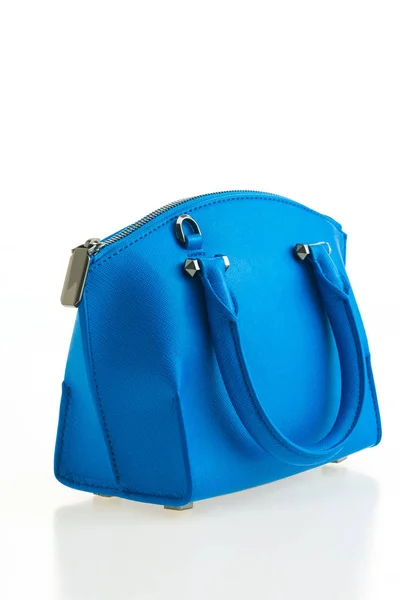 Luxury blue leather handbag — Stock Photo, Image