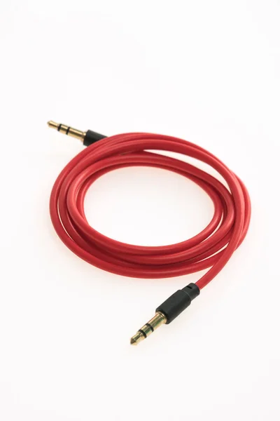 Červené audio kabel — Stock fotografie