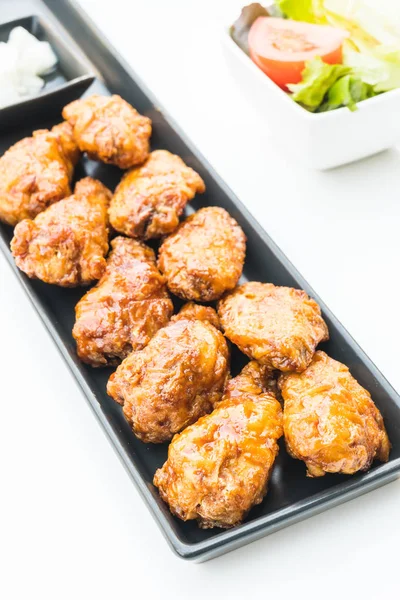 Fried chicken in plate — Stock Photo, Image