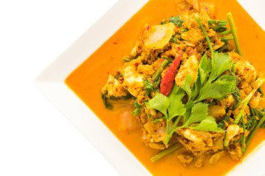 Kızartılmış Yengeç köri ile karıştırın