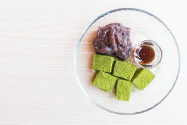 Moji yeşil çay kırmızı fasulye ile