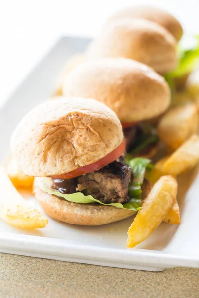 Mini-Beef-Burger — Stockfoto