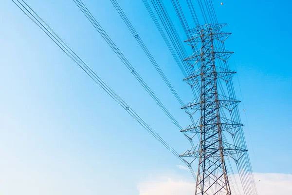 Electricity post with high voltage — Stock Photo, Image