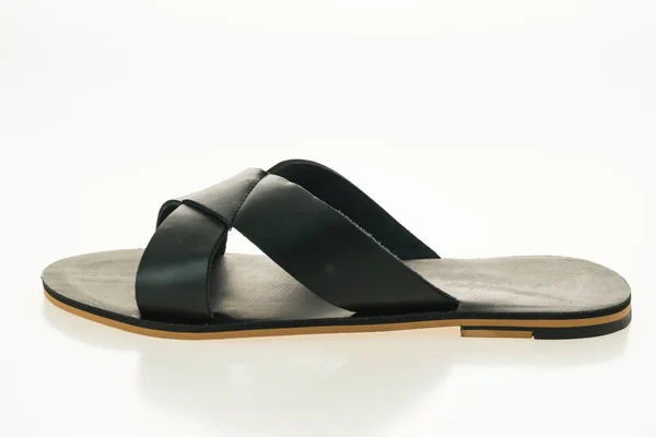 Erkek deri sandalet ve flop flip Ayakkabı — Stok fotoğraf