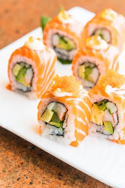 Zalm sushi roll — Stockfoto