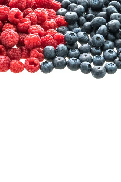 Grupo de Blueberry e Rasberry frutas — Fotografia de Stock