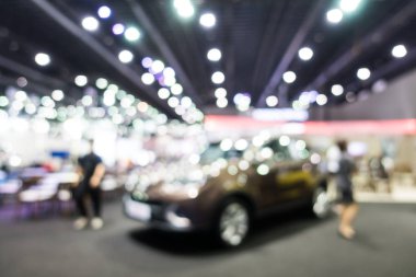 Soyut bulanıklık ve ufuk araba ve motor sergi gösterisi