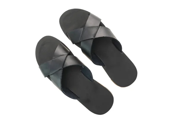 Men leather sandal and flip flop shoes — Stock Photo, Image