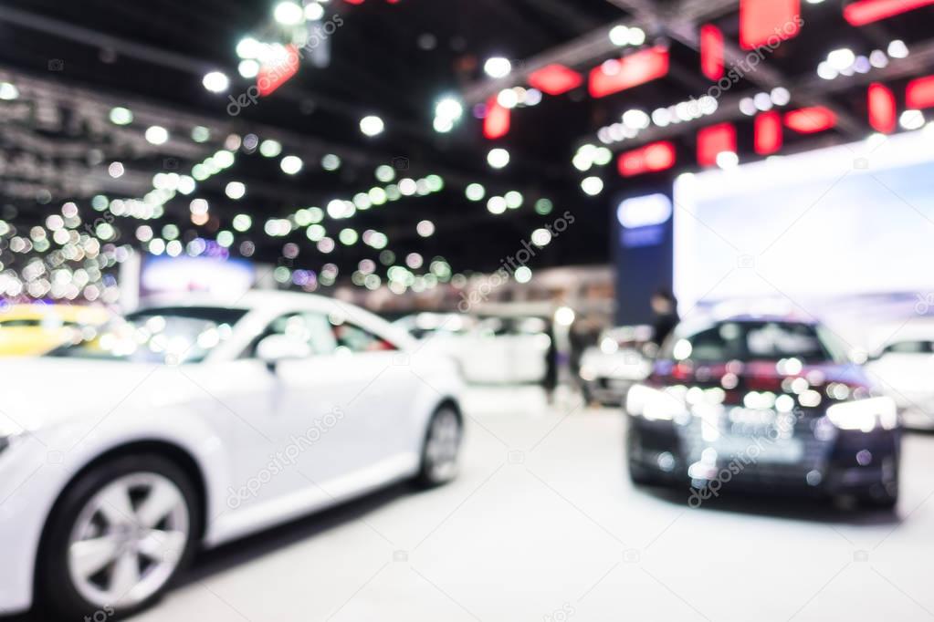 Abstract blur and defocused car and motor exhibition show