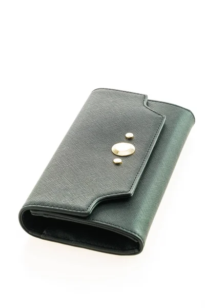 Black leather woman wallet — Stock Photo, Image