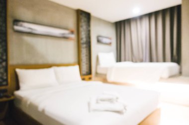 Soyut bulanıklık ve ufuk otel yatak odası iç dekorasyonda