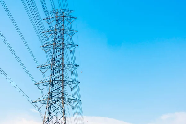 Electricity post with high voltage — Stock Photo, Image