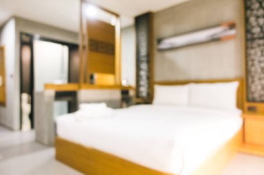 Soyut bulanıklık ve ufuk otel yatak odası iç dekorasyonda