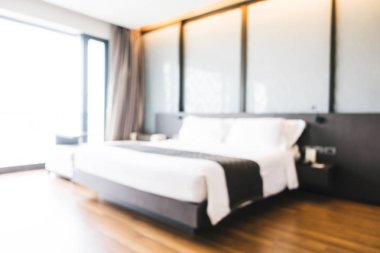 Soyut bulanıklık ve ufuk otel yatak odası iç dekorasyonda