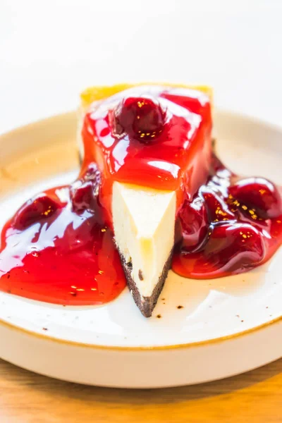 Cheese cake in plate — Stock Photo, Image