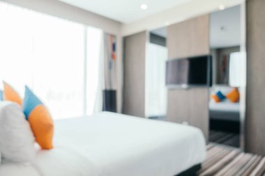 Arka plan için soyut bulanık yatak odası iç mimarisi