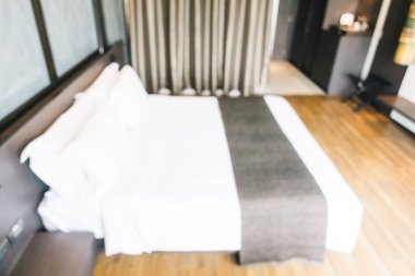 Soyut bulanıklık ve ufuk otel yatak odası iç dekorasyonda