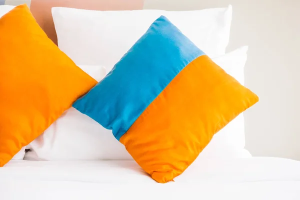 Pillow on bed — Stock Photo, Image