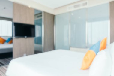 Arka plan için soyut bulanık yatak odası iç mimarisi