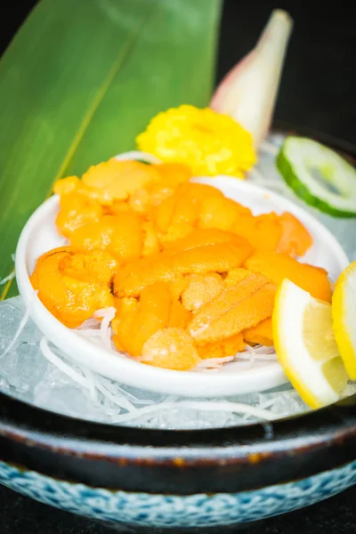 Rohes und frisches uni sashimi — Stockfoto