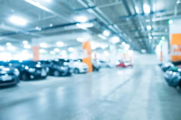 Abstract blur car parking in shopping mall