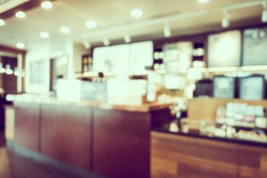 soyut bulanık kahve dükkanı iç mimarisi