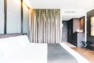 Soyut bulanıklık ve ufuk otel yatak odası iç dekorasyonda
