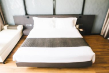 Soyut bulanıklık ve ufuk otel yatak odası iç dekorasyonda