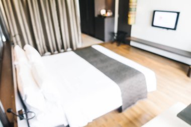 Soyut bulanıklık ve ufuk otel yatak odası iç dekorasyonda