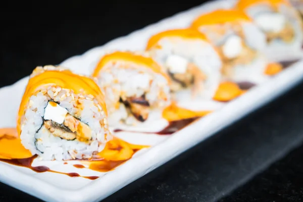 Eel sushi roll maki with cheese
