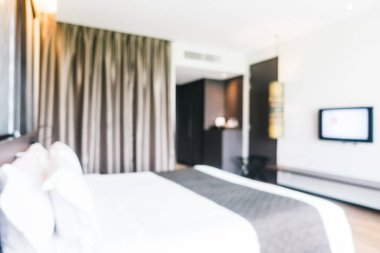 Soyut bulanıklık ve ufuk otel yatak odası iç dekorasyonda