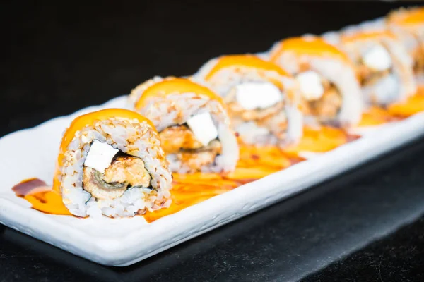 Eel sushi roll maki with cheese