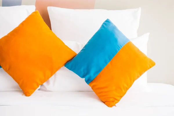 Pillow on bed — Stock Photo, Image