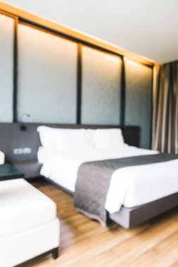 Soyut bulanıklık ve ufuk otel yatak odası iç dekorasyonda