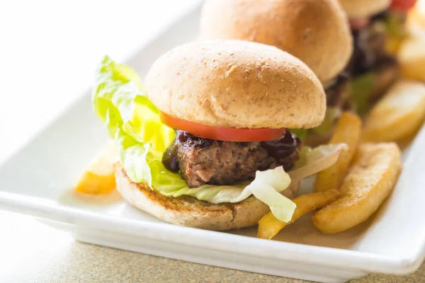 Mini Hamburguesa de Carne — Foto de Stock