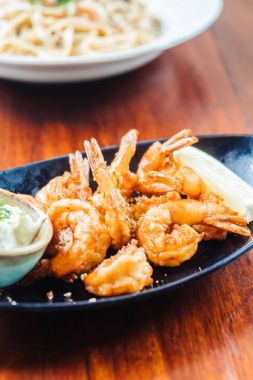 Izgara karides ve karides biftek